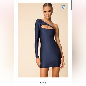 Superdown Erika Cut Out Dress in Navy